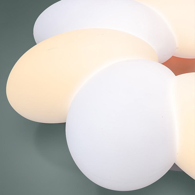 Modern Minimalist Kids Petal Surround Iron PLA LED Flush Mount Ceiling Light For Bedroom