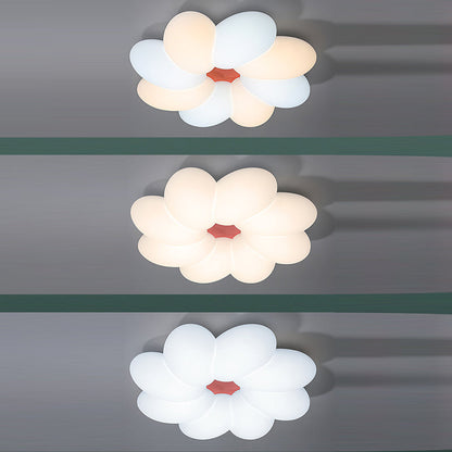 Modern Minimalist Kids Petal Surround Iron PLA LED Flush Mount Ceiling Light For Bedroom