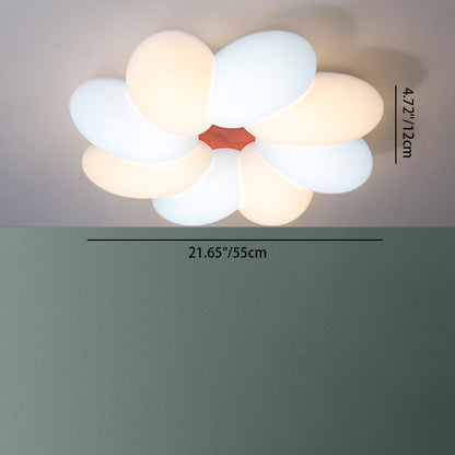 Modern Minimalist Kids Petal Surround Iron PLA LED Flush Mount Ceiling Light For Bedroom