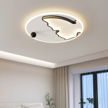 Modern Minimalist Round Ball Butterfly Iron Aluminum Acrylic LED Flush Mount Ceiling Light For Bedroom