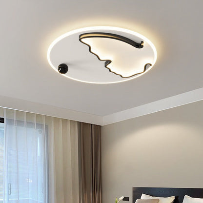 Modern Minimalist Round Ball Butterfly Iron Aluminum Acrylic LED Flush Mount Ceiling Light For Bedroom