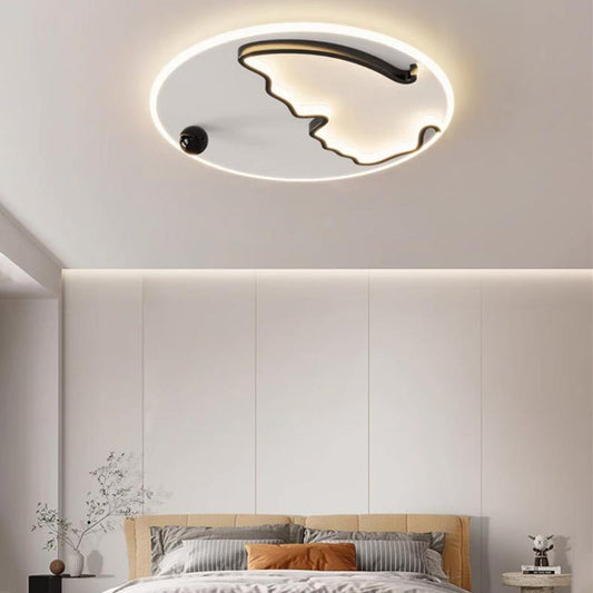 Modern Minimalist Round Ball Butterfly Iron Aluminum Acrylic LED Flush Mount Ceiling Light For Bedroom