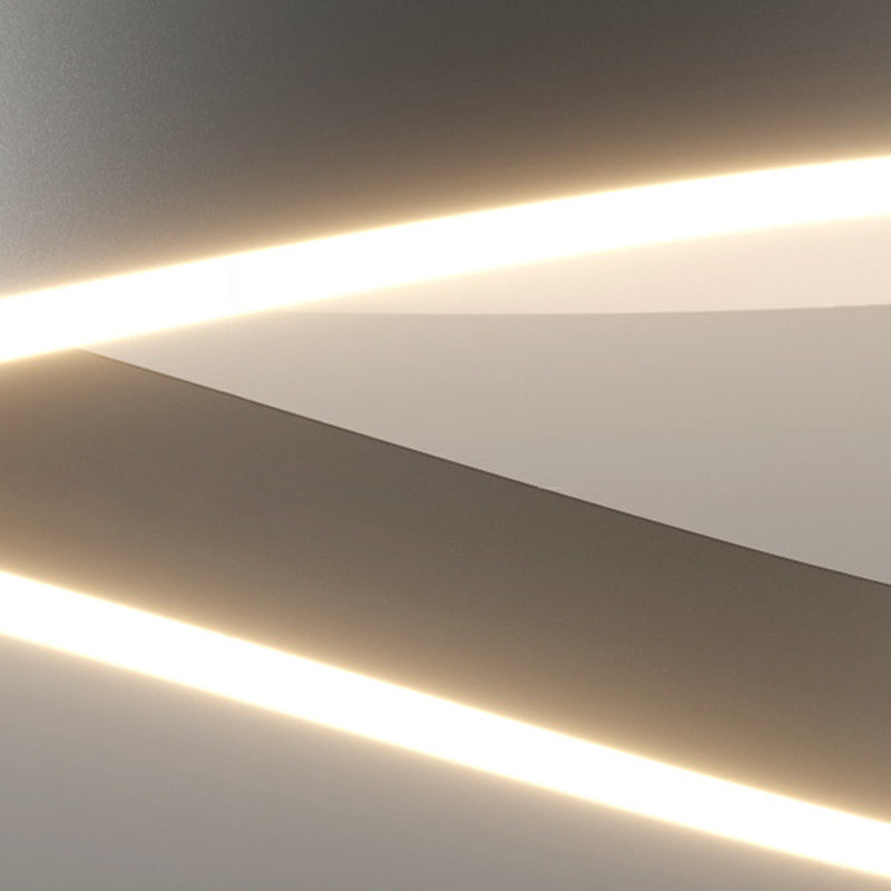 Modern Minimalist Ring Strip Irregular Disc Base Iron Aluminum Silicone LED Semi-Flush Mount Ceiling Light For Bedroom