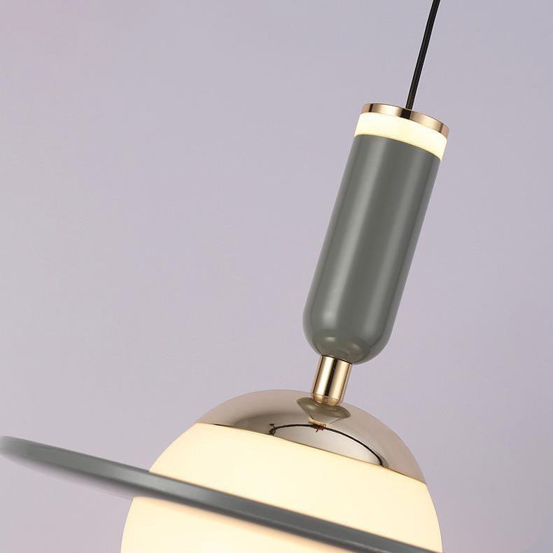 مصباح LED حديث بسيط على شكل كوكب أسطواني دائري من الألومنيوم والأكريليك لغرفة النوم 