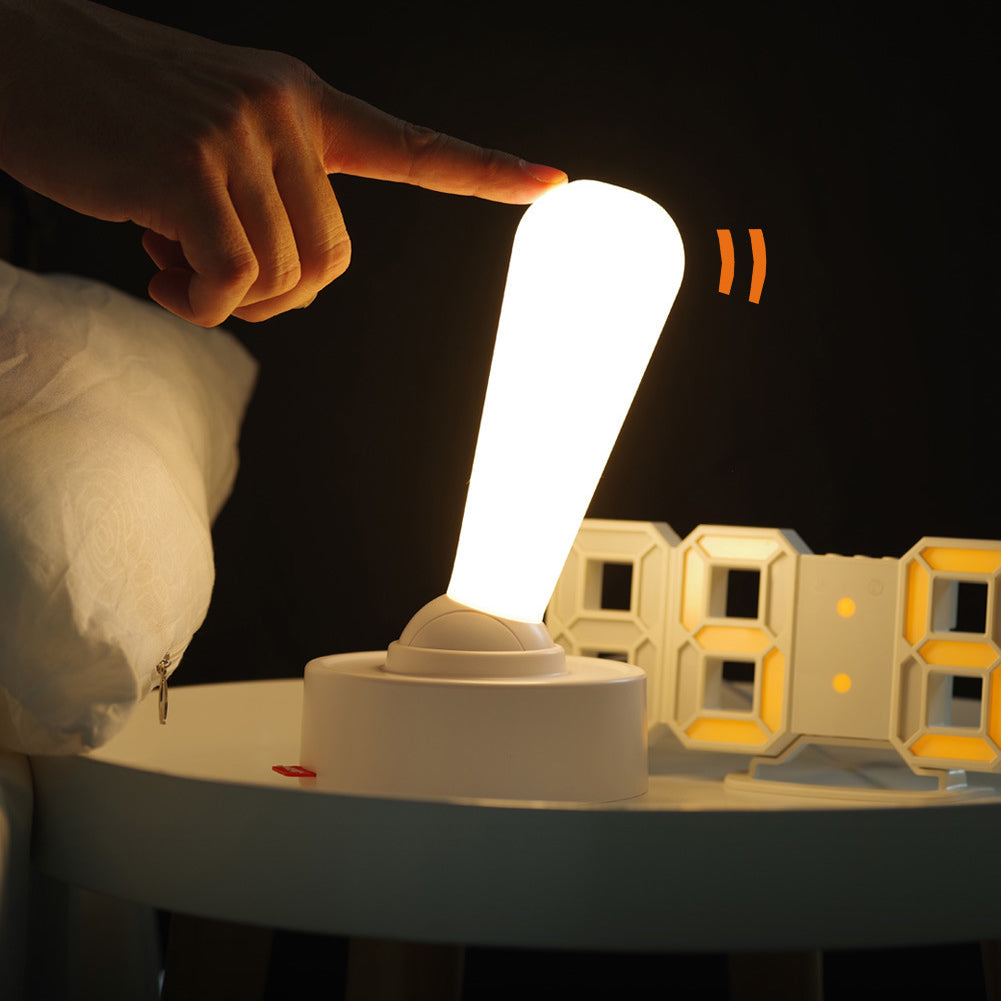 Modern Minimalist Oval Handle Toggle Cylinder Base ABS Silicone LED Table Lamp For Bedroom