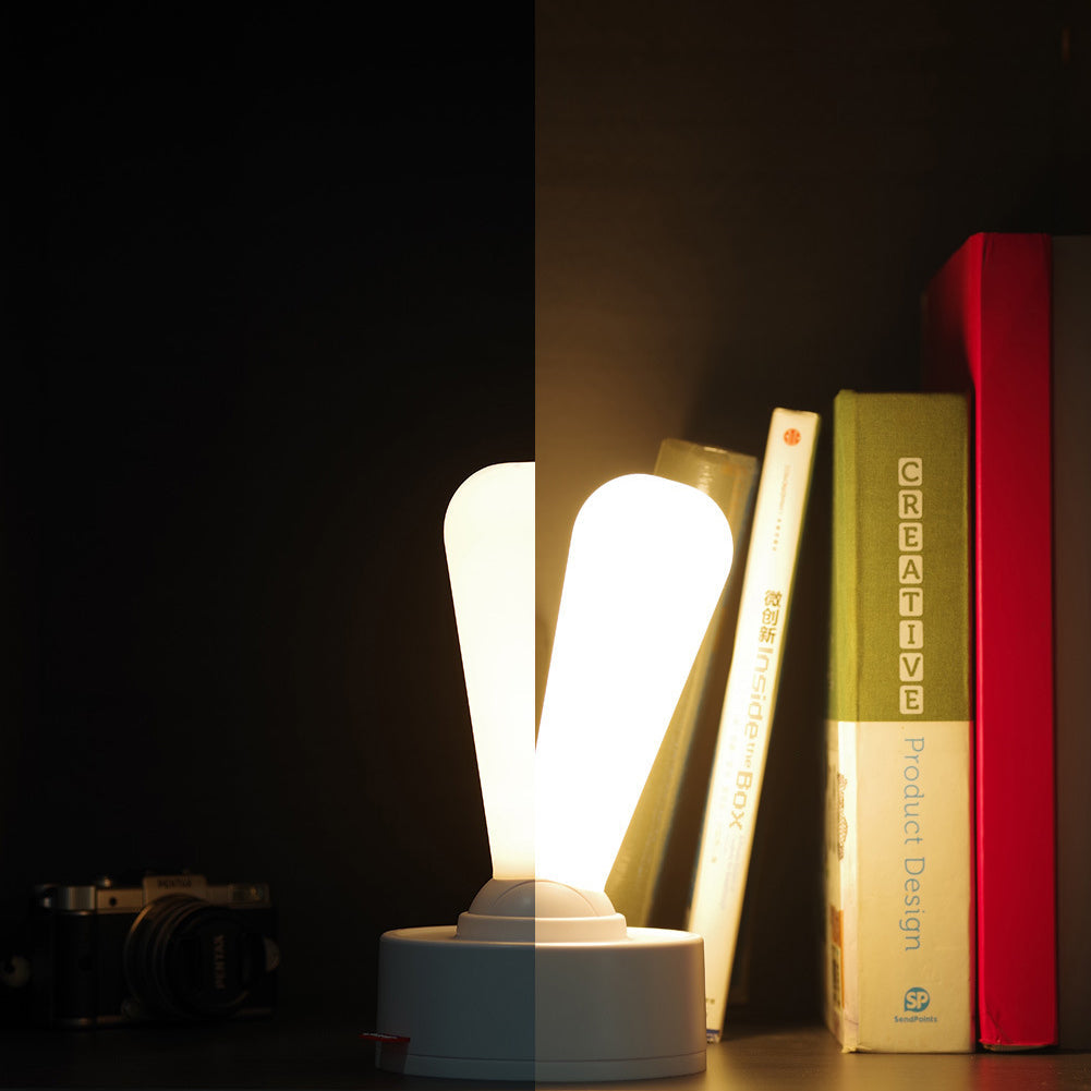 Modern Minimalist Oval Handle Toggle Cylinder Base ABS Silicone LED Table Lamp For Bedroom