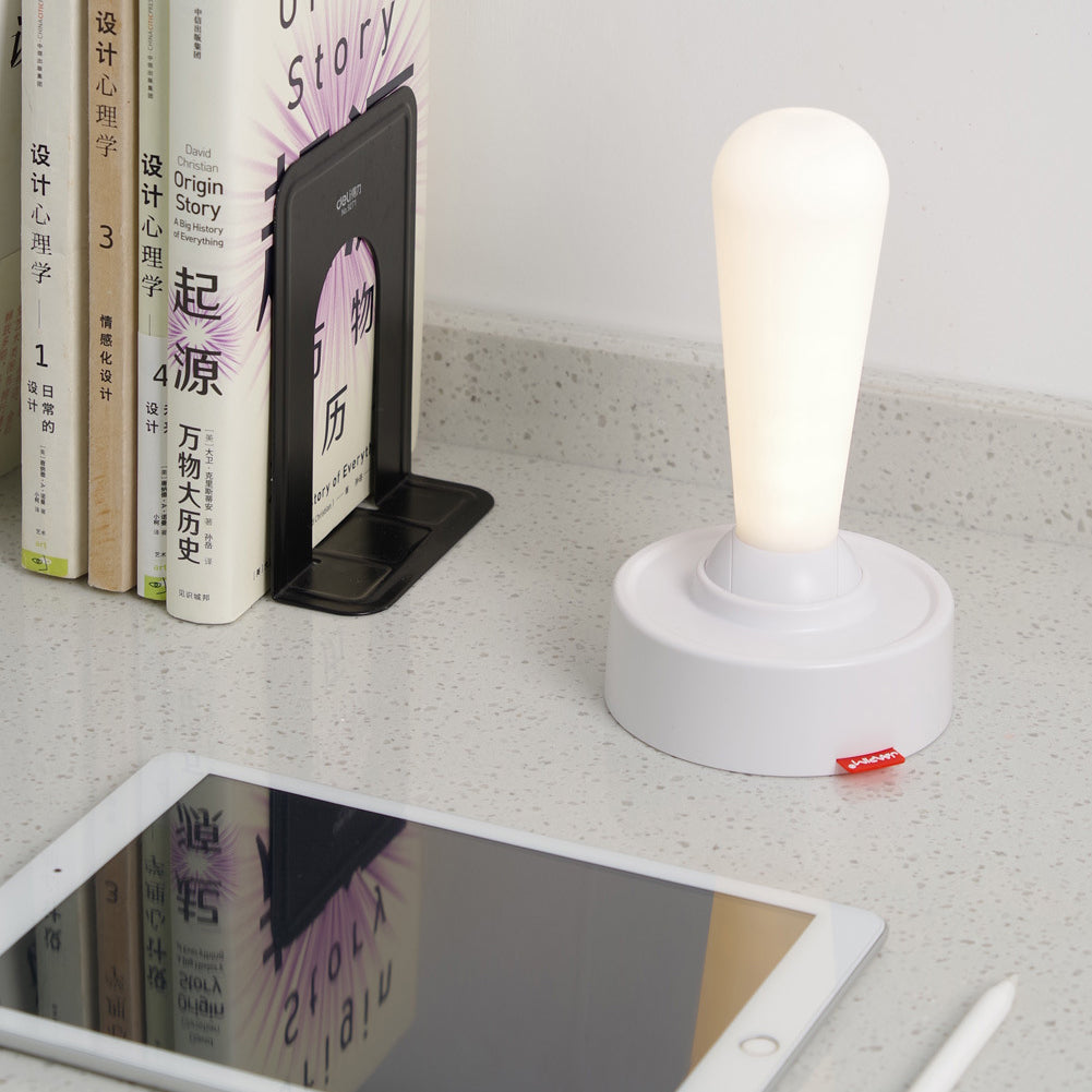 Modern Minimalist Oval Handle Toggle Cylinder Base ABS Silicone LED Table Lamp For Bedroom