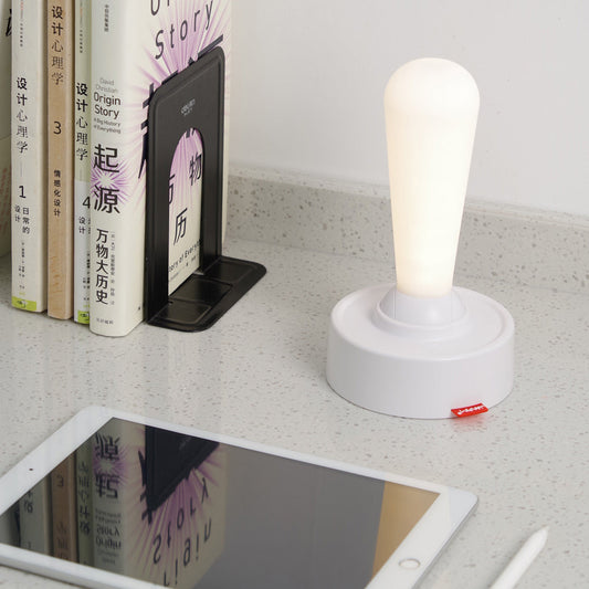 Modern Minimalist Oval Handle Toggle Cylinder Base ABS Silicone LED Table Lamp For Bedroom