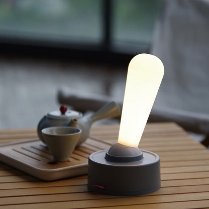 Modern Minimalist Oval Handle Toggle Cylinder Base ABS Silicone LED Table Lamp For Bedroom