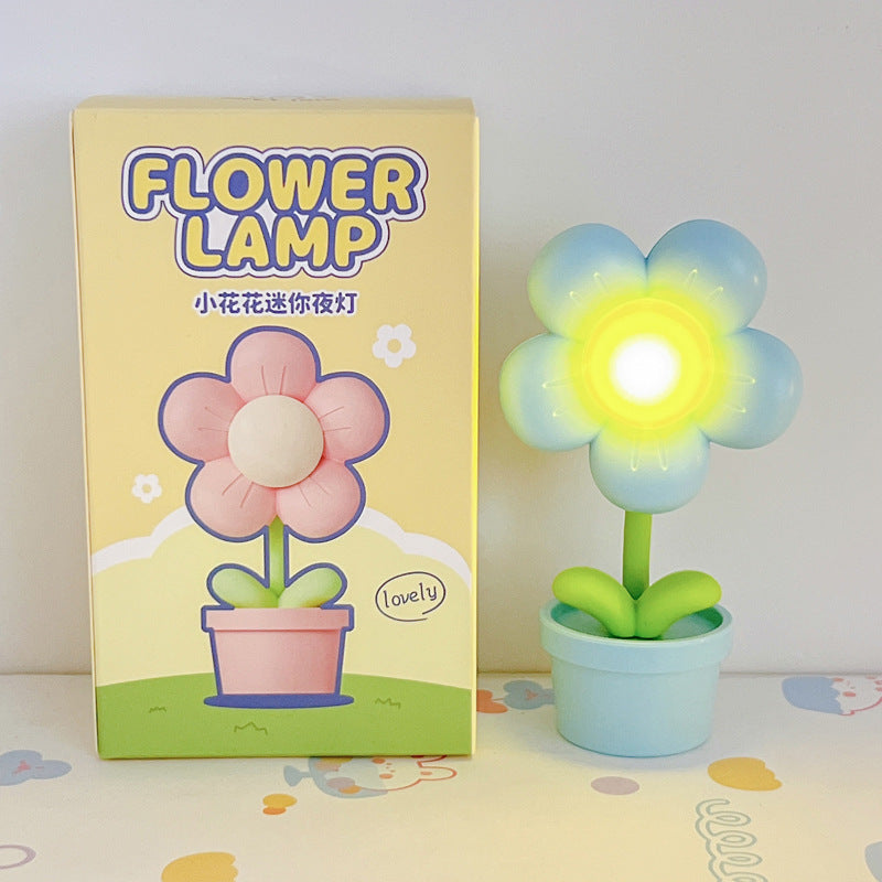 Contemporary Creative Cute Flower Round Table Base ABS PC LED Table Lamp For Bedroom