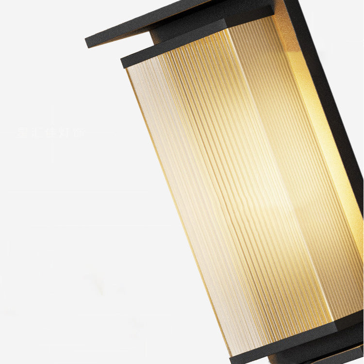 Modern Minimalist Solar Waterproof Rectangle Stripe Stainless Steel PC LED Outdoor Wall Sconce Lamp For Garden