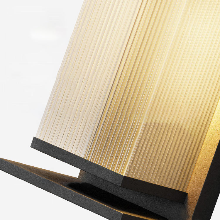 Modern Minimalist Solar Waterproof Rectangle Stripe Stainless Steel PC LED Outdoor Wall Sconce Lamp For Garden