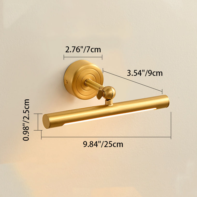 Contemporary Scandinavian Cylinder Ball Disc Base Full Brass LED Vanity Light Mirror Front Wall Sconce Lamp For Bathroom