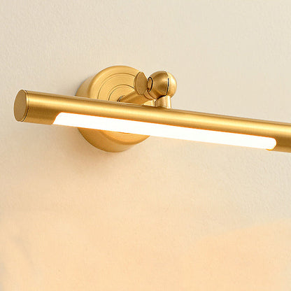 Contemporary Scandinavian Cylinder Ball Disc Base Full Brass LED Vanity Light Mirror Front Wall Sconce Lamp For Bathroom