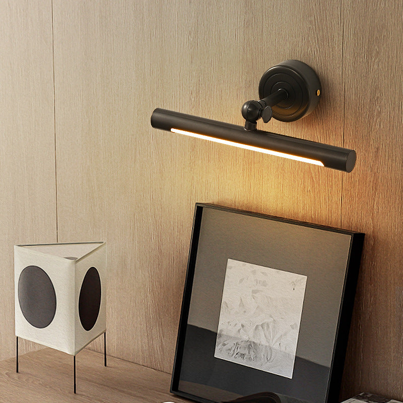 Contemporary Scandinavian Cylinder Ball Disc Base Full Brass LED Vanity Light Mirror Front Wall Sconce Lamp For Bathroom