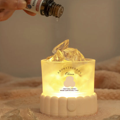 Modern Minimalist Cylinder Round Gravel ABS Glass LED Table Lamp For Bedroom
