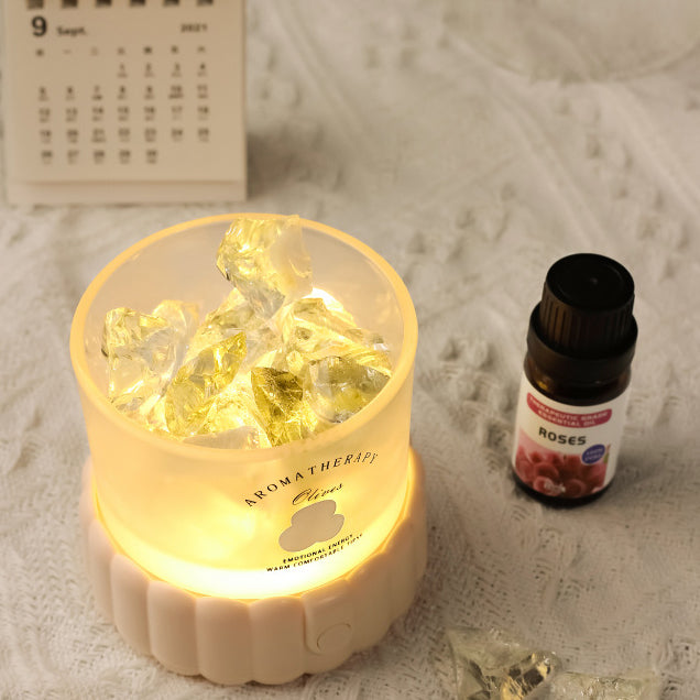 Modern Minimalist Cylinder Round Gravel ABS Glass LED Table Lamp For Bedroom