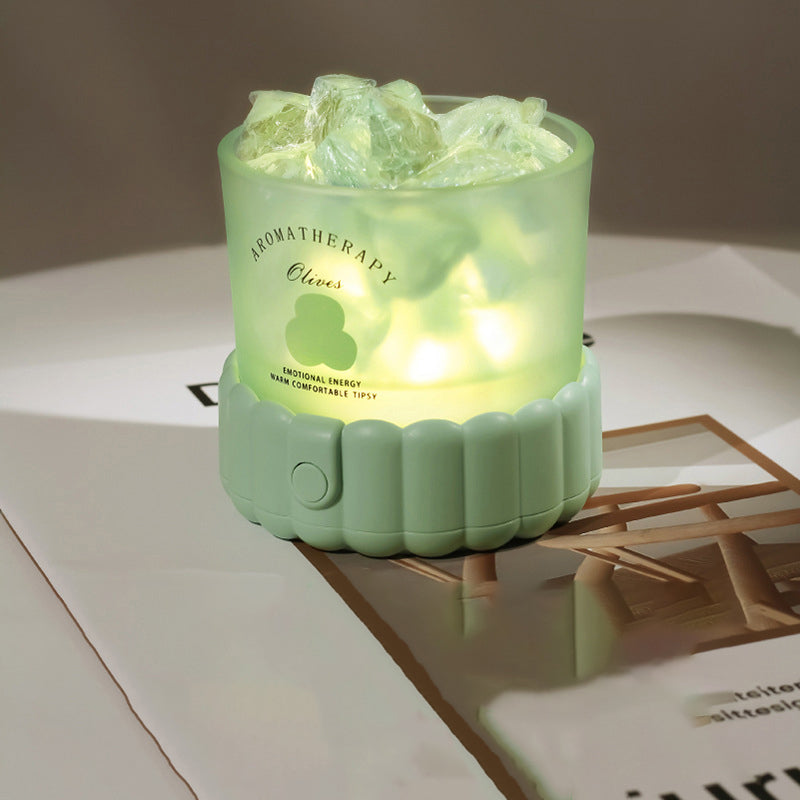 Modern Minimalist Cylinder Round Gravel ABS Glass LED Table Lamp For Bedroom