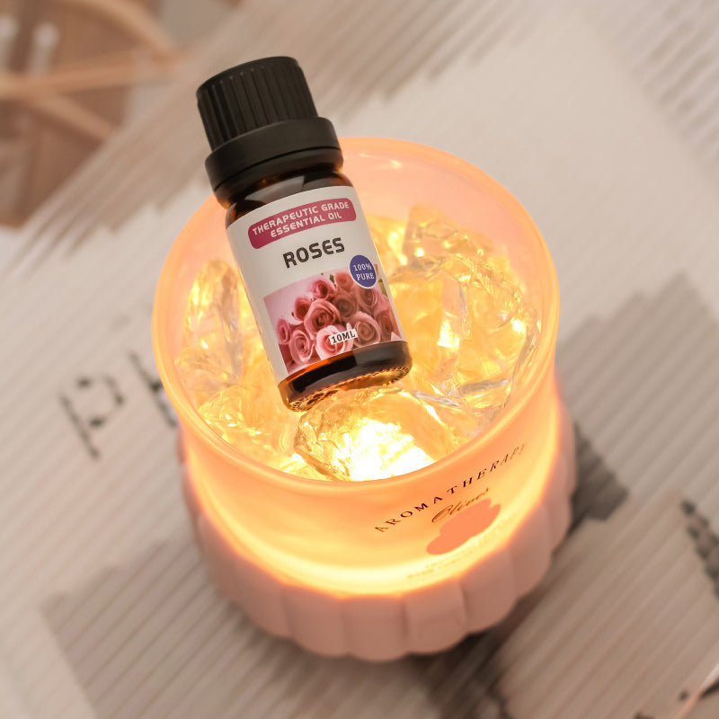 Modern Minimalist Cylinder Round Gravel ABS Glass LED Table Lamp For Bedroom