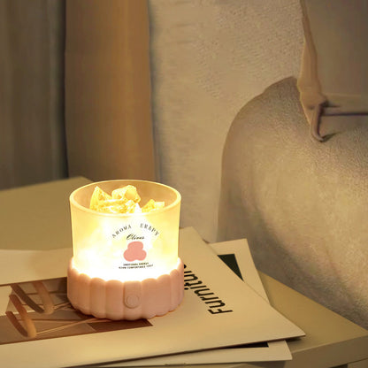 Modern Minimalist Cylinder Round Gravel ABS Glass LED Table Lamp For Bedroom