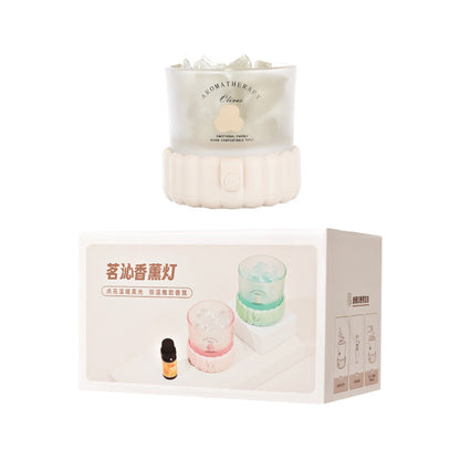 Modern Minimalist Cylinder Round Gravel ABS Glass LED Table Lamp For Bedroom