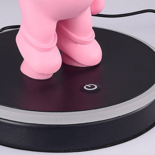 Contemporary Creative Cartoon Kids Space Rabbit Balloon Resin Plastic LED Table Lamp For Bedroom