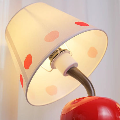 Contemporary Creative Cute Apple Rainbow Stripe Curved Ball Round Table Resin Hardware Fabric 1-Light Table Lamp For Bedroom