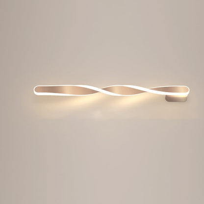 Modern Minimalist Long Oval Spiral Aluminum Silicone LED Wall Sconce Lamp For Living Room
