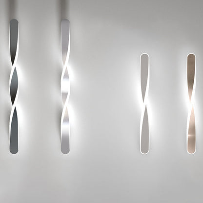Modern Minimalist Long Oval Spiral Aluminum Silicone LED Wall Sconce Lamp For Living Room