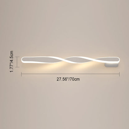 Modern Minimalist Long Oval Spiral Aluminum Silicone LED Wall Sconce Lamp For Living Room