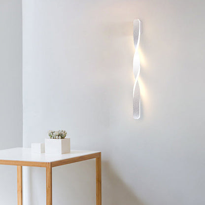 Modern Minimalist Long Oval Spiral Aluminum Silicone LED Wall Sconce Lamp For Living Room