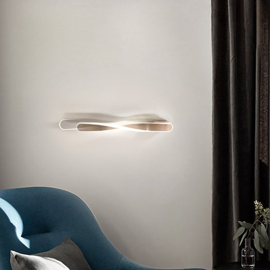 Modern Minimalist Long Oval Spiral Aluminum Silicone LED Wall Sconce Lamp For Living Room