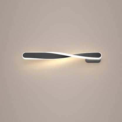 Modern Minimalist Long Oval Spiral Aluminum Silicone LED Wall Sconce Lamp For Living Room
