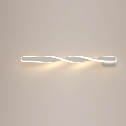 Modern Minimalist Long Oval Spiral Aluminum Silicone LED Wall Sconce Lamp For Living Room