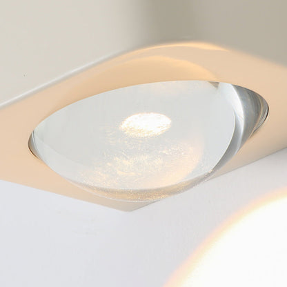 Modern Minimalist Square Half Round Rounded Edge Stainless Steel Glass LED Wall Sconce Lamp For Bedroom