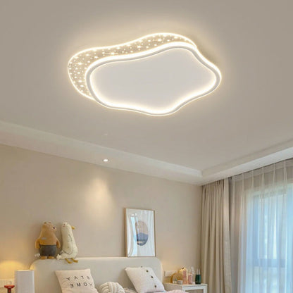 Contemporary Scandinavian Cloud Star Ball Hardware Acrylic LED Flush Mount Ceiling Light For Bedroom