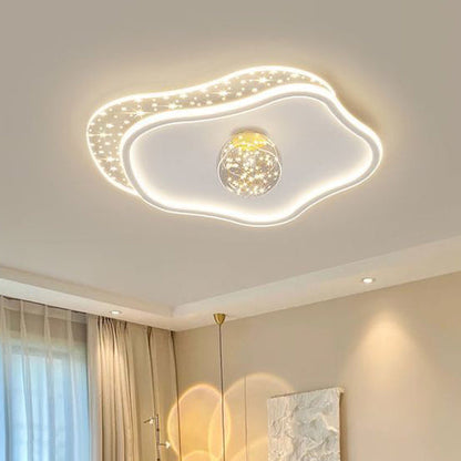 Contemporary Scandinavian Cloud Star Ball Hardware Acrylic LED Flush Mount Ceiling Light For Bedroom