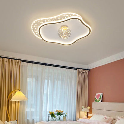 Contemporary Scandinavian Cloud Star Ball Hardware Acrylic LED Flush Mount Ceiling Light For Bedroom