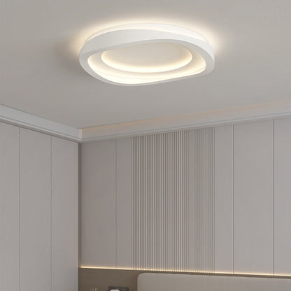 Modern Minimalist Round Irregular Iron Acrylic LED Flush Mount Ceiling Light For Bedroom