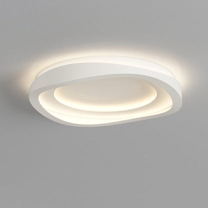 Modern Minimalist Round Irregular Iron Acrylic LED Flush Mount Ceiling Light For Bedroom