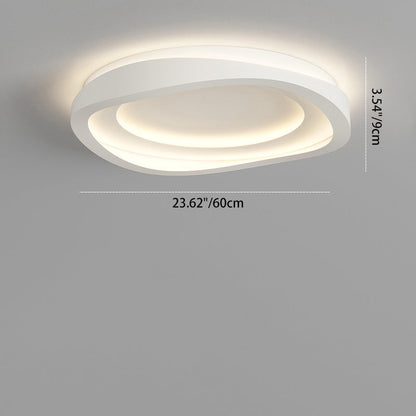 Modern Minimalist Round Irregular Iron Acrylic LED Flush Mount Ceiling Light For Bedroom