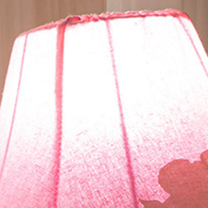 Contemporary Creative Cartoon Kids Unicorn Round Table Clouds Iron Resin Fabric 1-Light Table Lamp For Bedroom