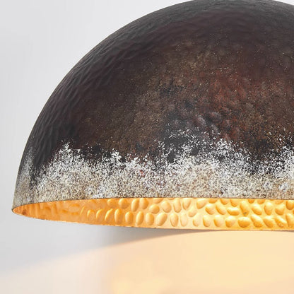 Traditional Vintage Semicircle Oval Dot Hand Painted Steel 1-Light Pendant Light For Living Room