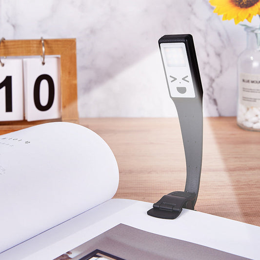 Contemporary Creative Rectangle Smiley Plastic LED Table Lamp Book Clip Lamp For Bedroom