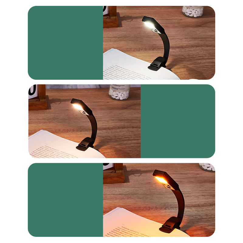 Contemporary Creative Rectangle Smiley Plastic LED Table Lamp Book Clip Lamp For Bedroom