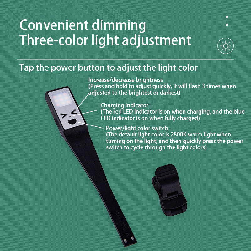 Contemporary Creative Rectangle Smiley Plastic LED Table Lamp Book Clip Lamp For Bedroom