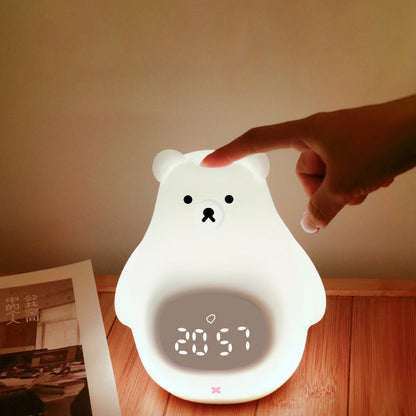 Contemporary Creative Cartoon Kids Bear ABS Silicone PC LED Table Lamp For Bedroom