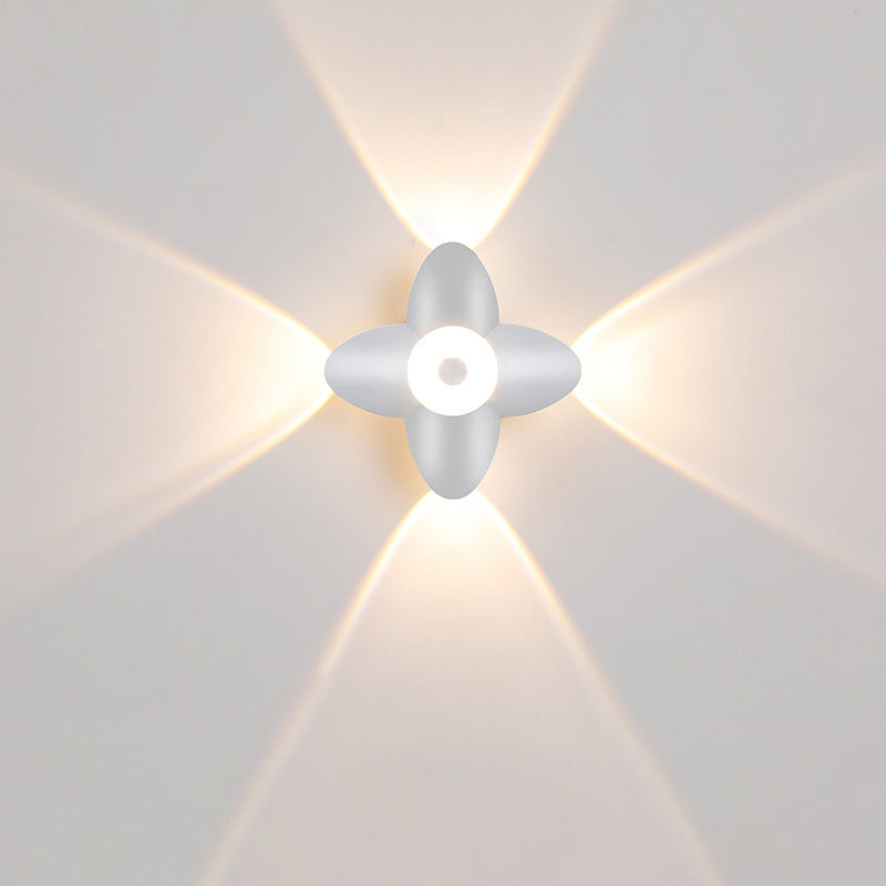 Modern Minimalist Waterproof Plum Blossom Die-Cast Aluminum Acrylic LED Wall Sconce Lamp For Living Room