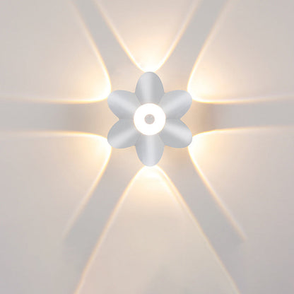 Modern Minimalist Waterproof Plum Blossom Die-Cast Aluminum Acrylic LED Wall Sconce Lamp For Living Room