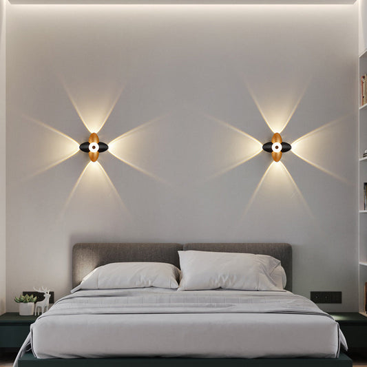 Modern Minimalist Waterproof Plum Blossom Die-Cast Aluminum Acrylic LED Wall Sconce Lamp For Living Room